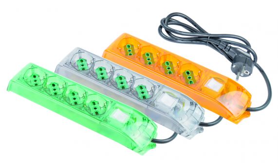 4101050 PRELUNGITOR 1,5M 4 PRIZE+INTRER. 16A 3500W 2P+T COLORATE V/OR/NTR FANTON