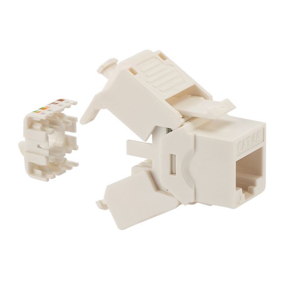 Conector modul Keystone Jack Cat.6A, 180°, UTP (neecranat), Autosertizare (toolless), 500Mhz, Alb, Fanton