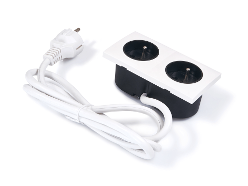 Priză în blat încastrat 2x230V 16A dublă Alb