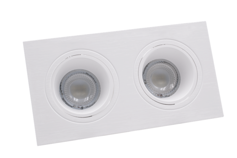 Spot incastrat klik Profonda patrat alb orientabil plastic Ip20 2xGu10 Italia