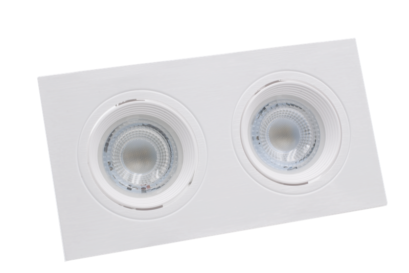 Spot incastrat klik Spirale patrat alb orientabil plastic Ip20 2xGu10 Italia