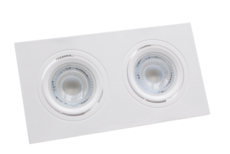 Spot incastrat klik Superfice patrat alb orientabil plastic Ip20 2xGu10 Italia