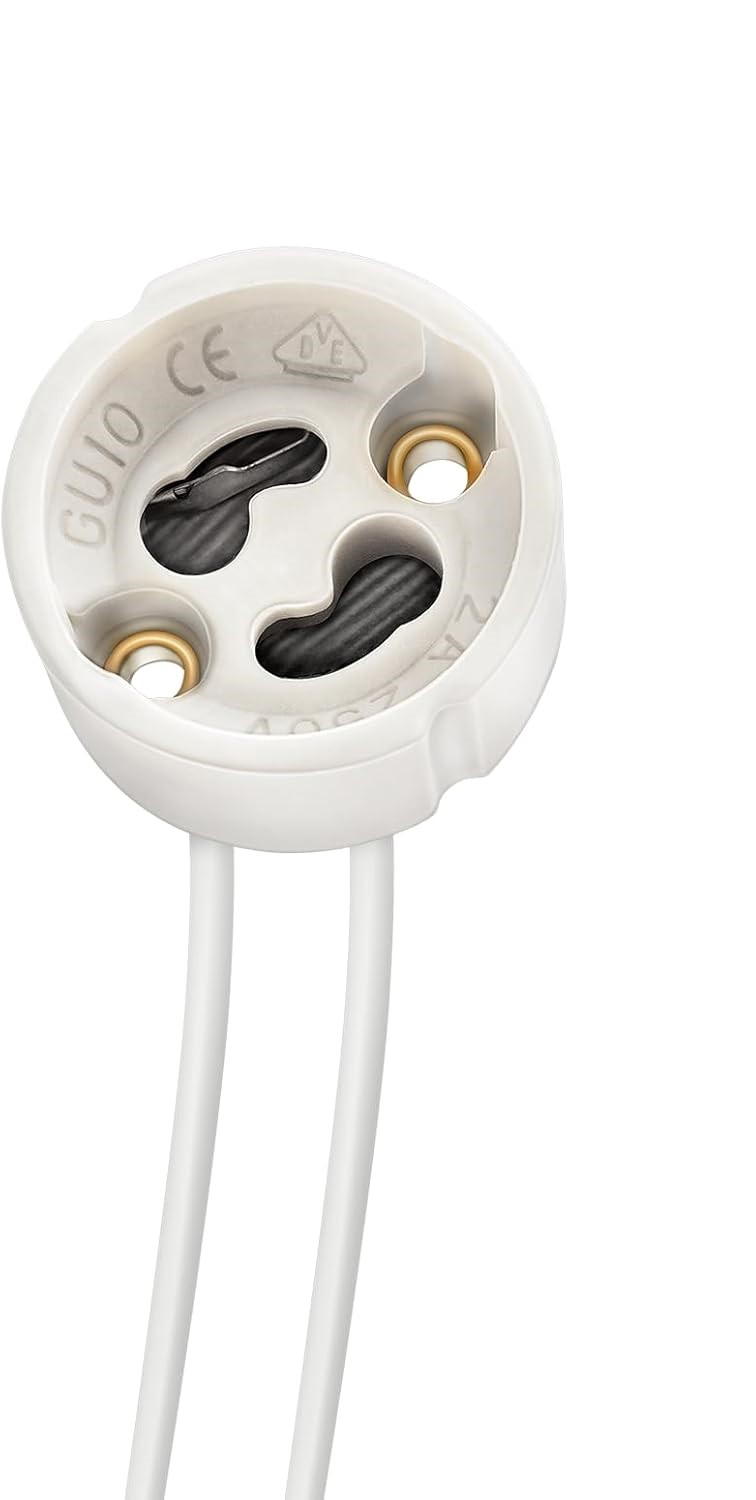 Dulie GU10 cu cablu, Ceramica, Alb